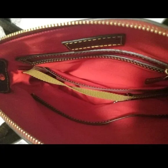 Dooney & Bourke Heidi Satchel Florentine Leather Red Women's Handbag Purse Girl - Picture 6 of 12